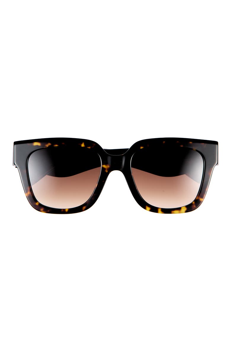 52mm Square Gradient Sunglasses, Main, color, DARK TORTOISE / BROWN GRADIENT