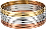 STEELTIME Tri-Toned Bangle Bracelet Set