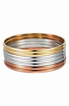 Tri-Toned Bangle Bracelet Set