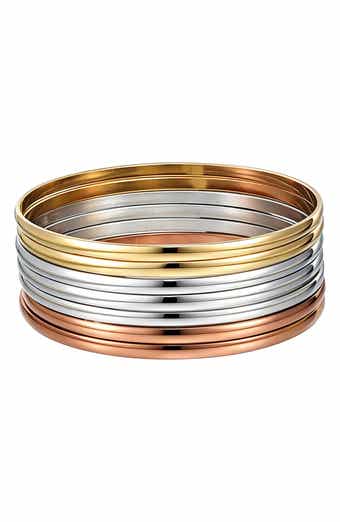 Tri-Toned Bangle Bracelet Set