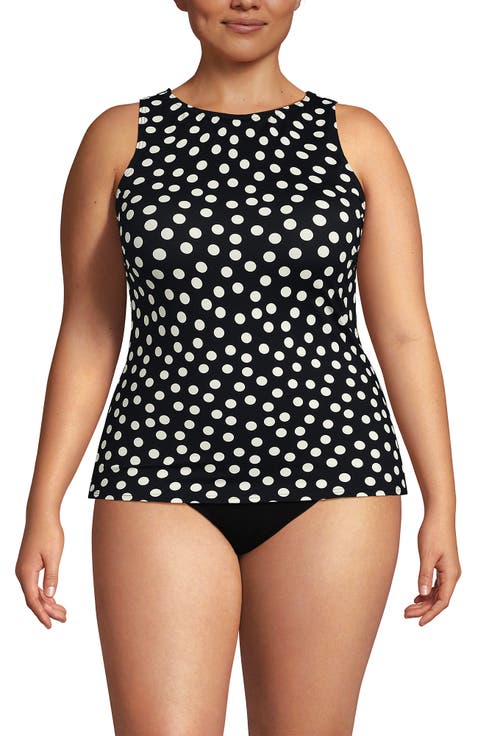 Plus Size High Neck UPF 50 Sun Protection Modest Tankini Swimsuit Top