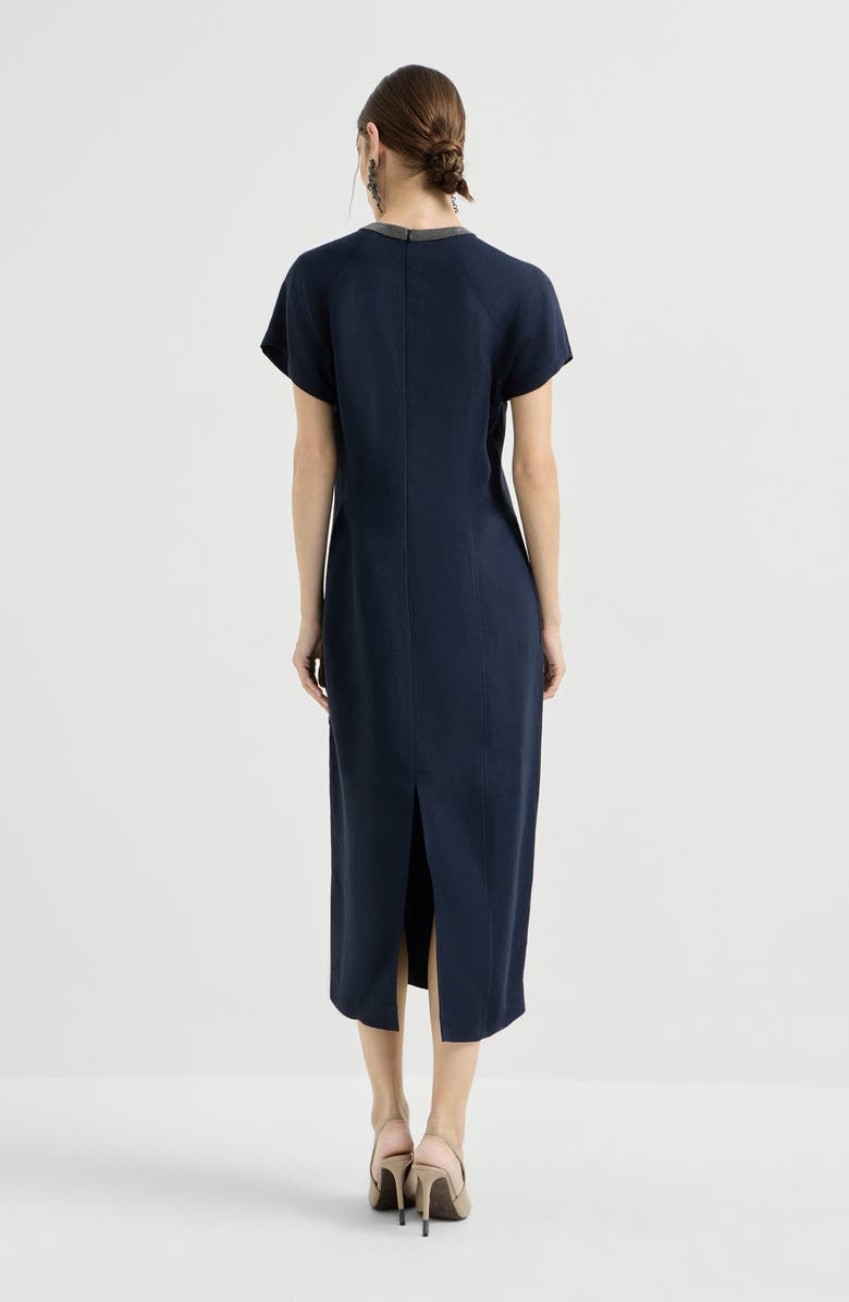 Brunello Cucinelli Twill dress with monili, Alternate, color, Blue