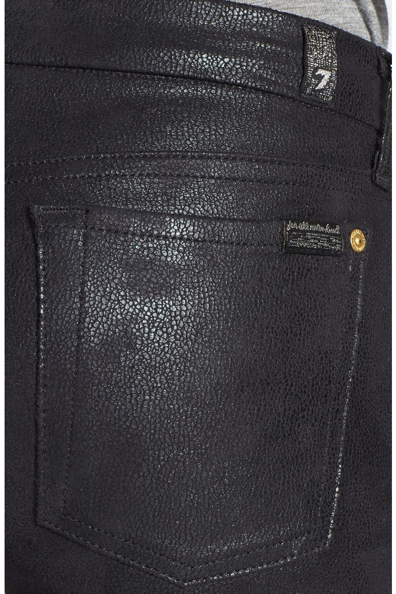 7 For All Mankind® 'The Skinny' High Rise Faux Leather Skinny Pants, Alternate, color, BLACK