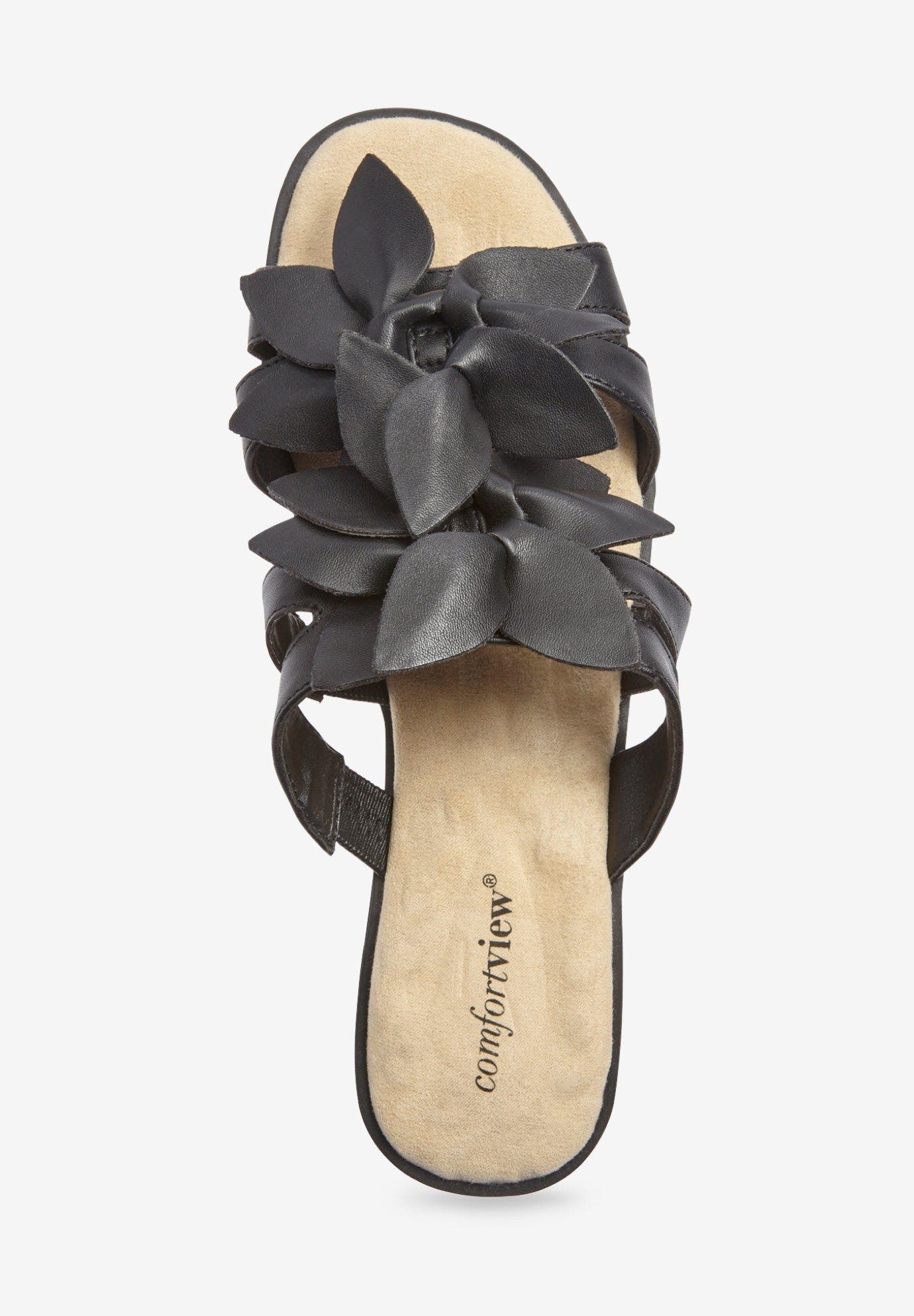 Comfortview The Paula Slip On Sandal, Alternate, color, Black