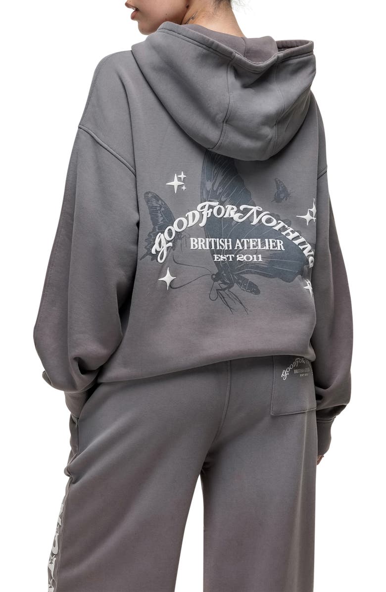 Good For Nothing Liberty Grey Zip Hoodie, Alternate, color, Grey