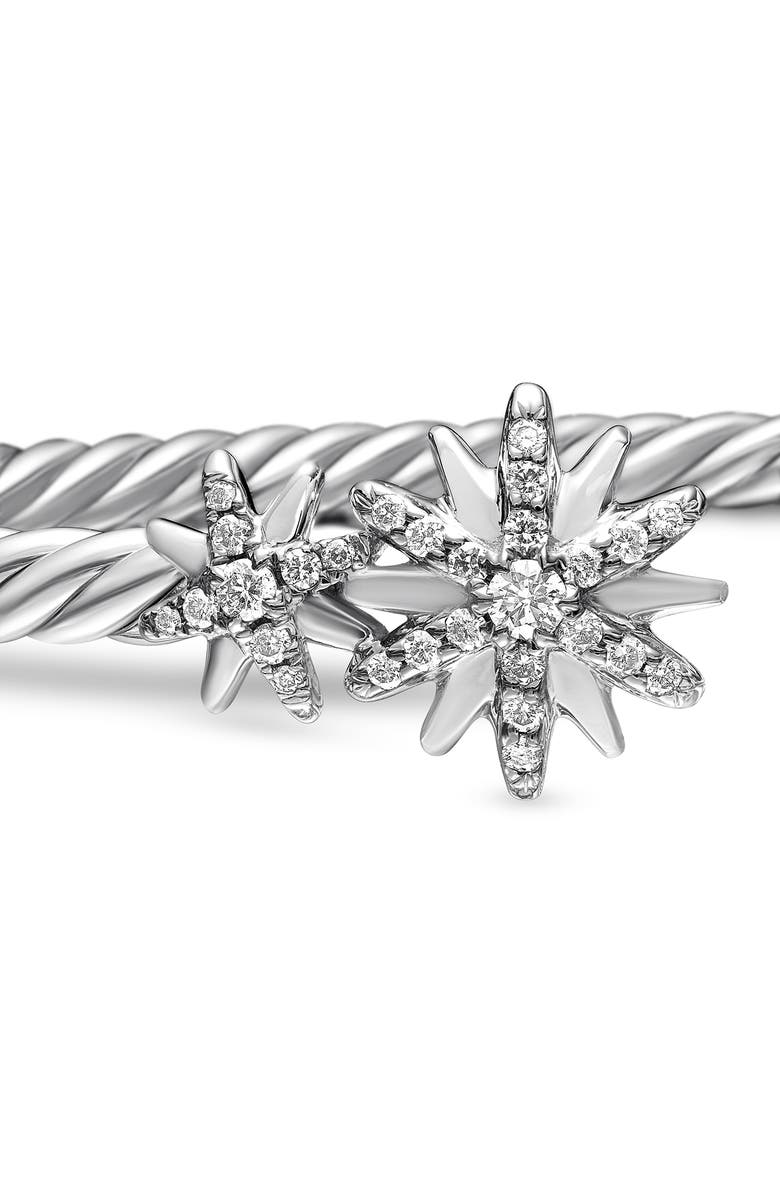 David Yurman Starburst Diamond Cuff Bracelet, Alternate, color, Diamond/ Silver
