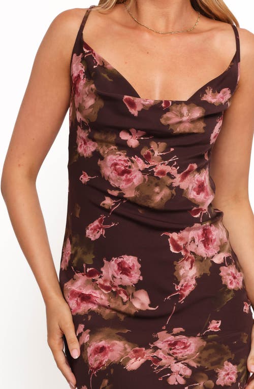 Petal And Pup Petal & Pup Enya Floral Print Chiffon Maxi Dress In Brown