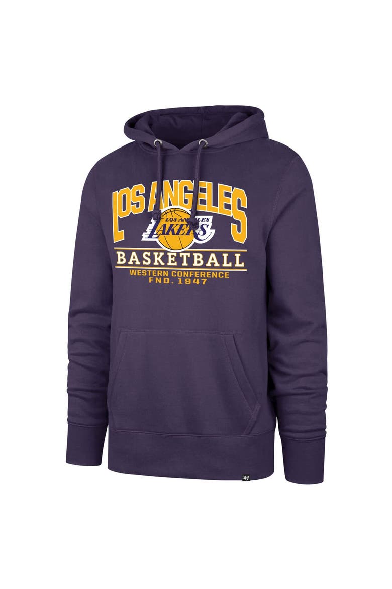 Men's '47 Purple Los Angeles Lakers Big & Tall Good Call Headline Pullover Hoodie, Alternate, color, Purple