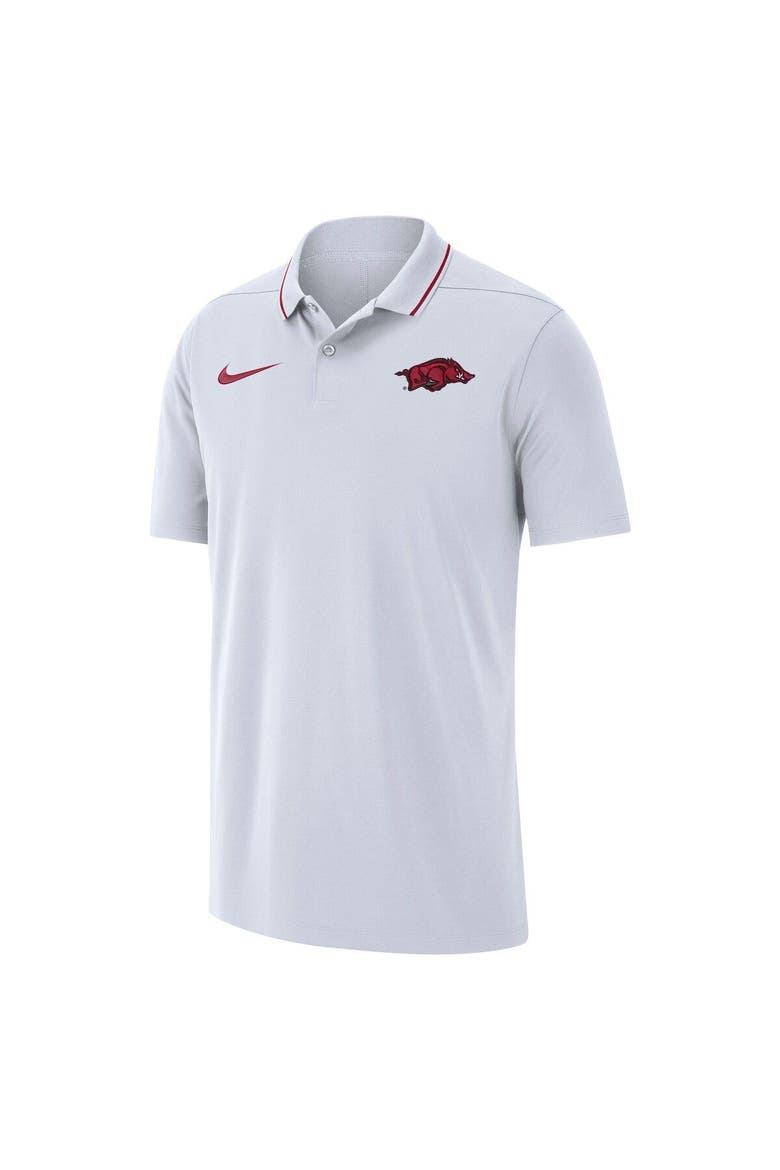 Men's Nike White Arkansas Razorbacks 2023 Coaches Performance Polo, Alternate, color, White