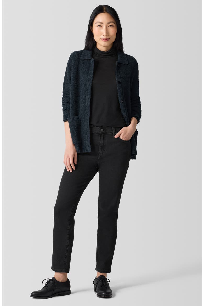 High Waist Ankle Slim Jeans, Alternate, color, BLACK