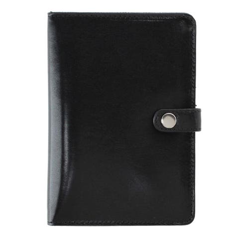 Zaiden Italian Cortina Leather Snap Closure Passport Wallet