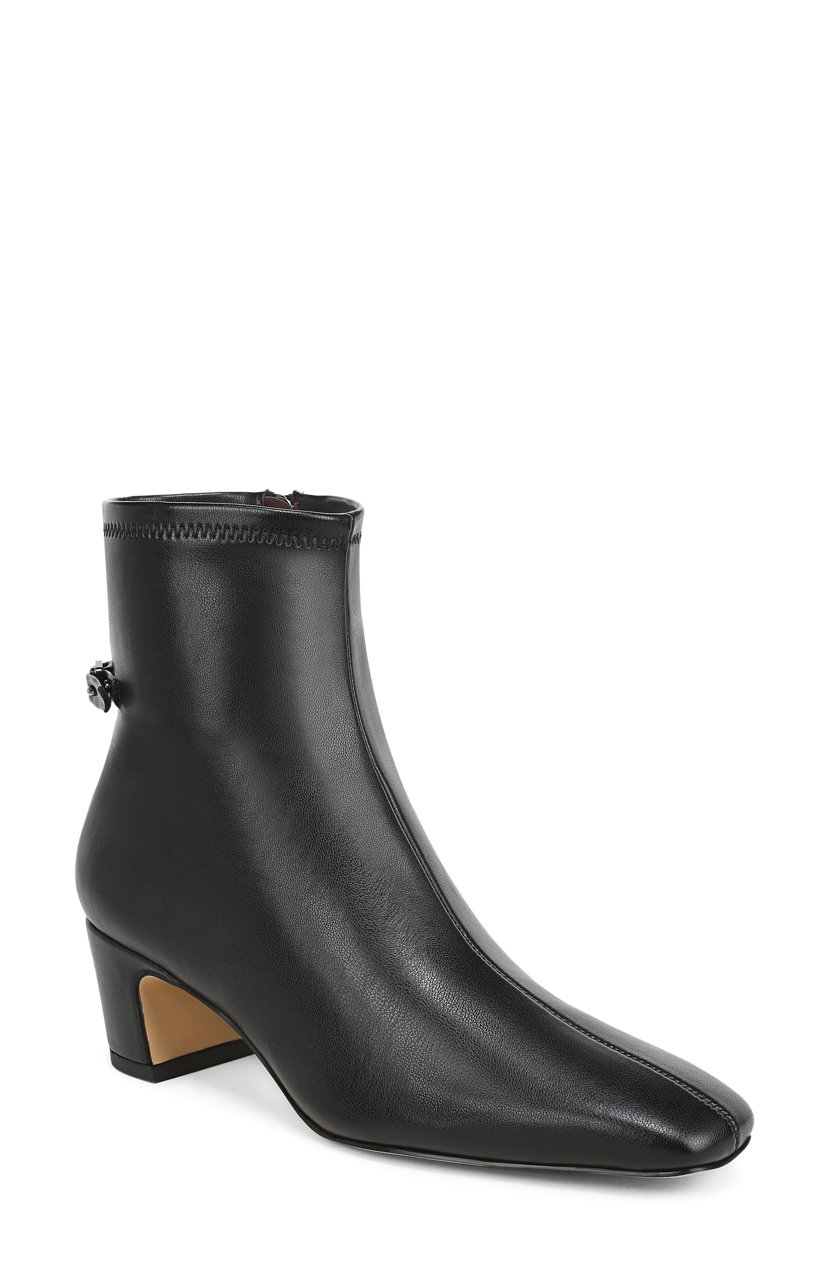 Flxstina Faux Leather Bootie, Main, color, BLACK