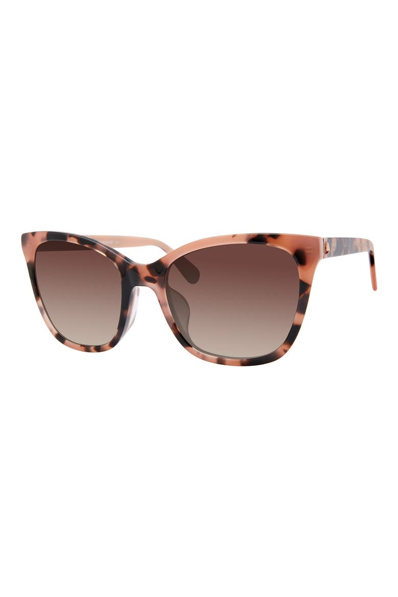 desi 55mm gradient cat eye sunglasses, Alternate, color, PINK HAVANA