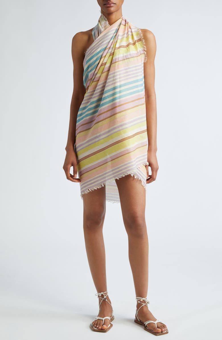 Zimmermann Stripe Cotton Pareo Cover-Up, Alternate, color, Multi Stripe