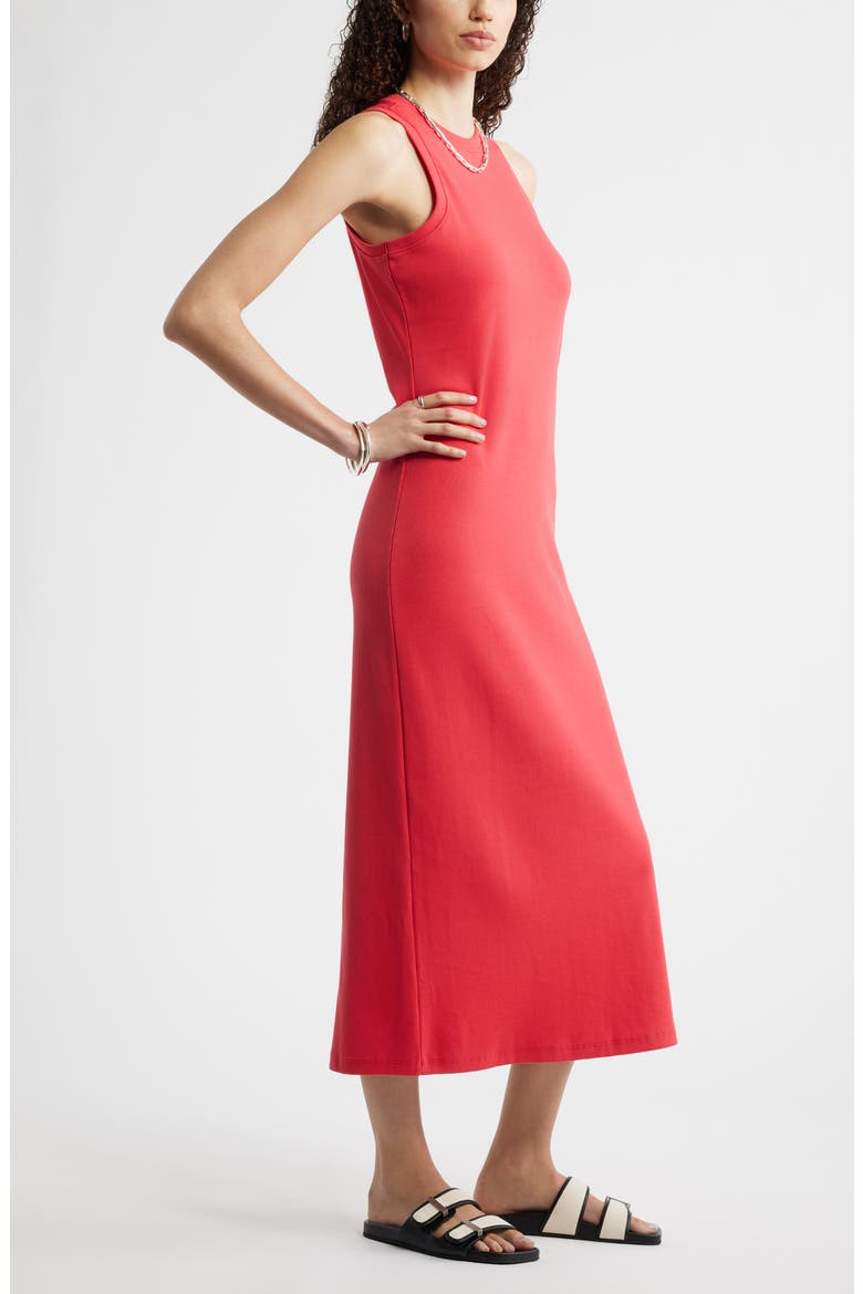Stretch Cotton Microrib Tank Dress, Alternate, color, RED SAUCY