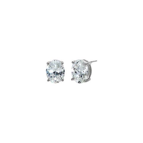 Oval Solitaire CZ Stud Earring