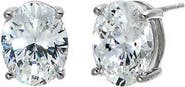 BY ADINA EDEN Oval Solitaire CZ Stud Earring