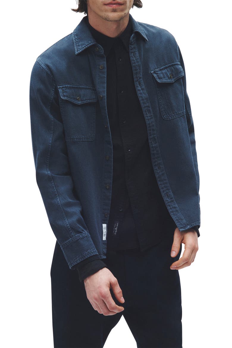 Jack Engineered Denim Button-Up Shirt, Main, color, MINNA