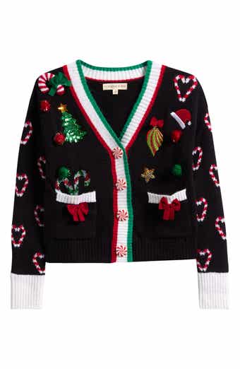 MARGAUX AND LEXI Kids' Christmas Patch Pocket Cardigan