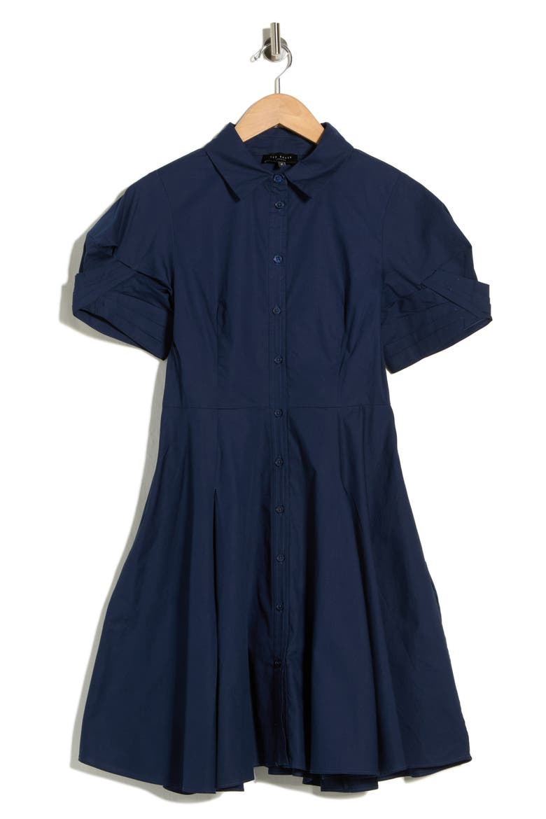 Balloon Sleeve Shirtdress, Alternate, color, CLASSIC NAVY