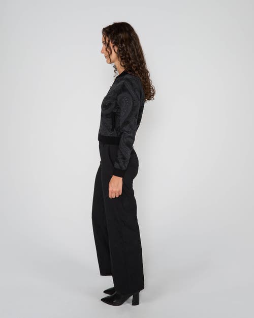 Lords Of Harlech Susan Zip-up Jacquard Sweater In Black