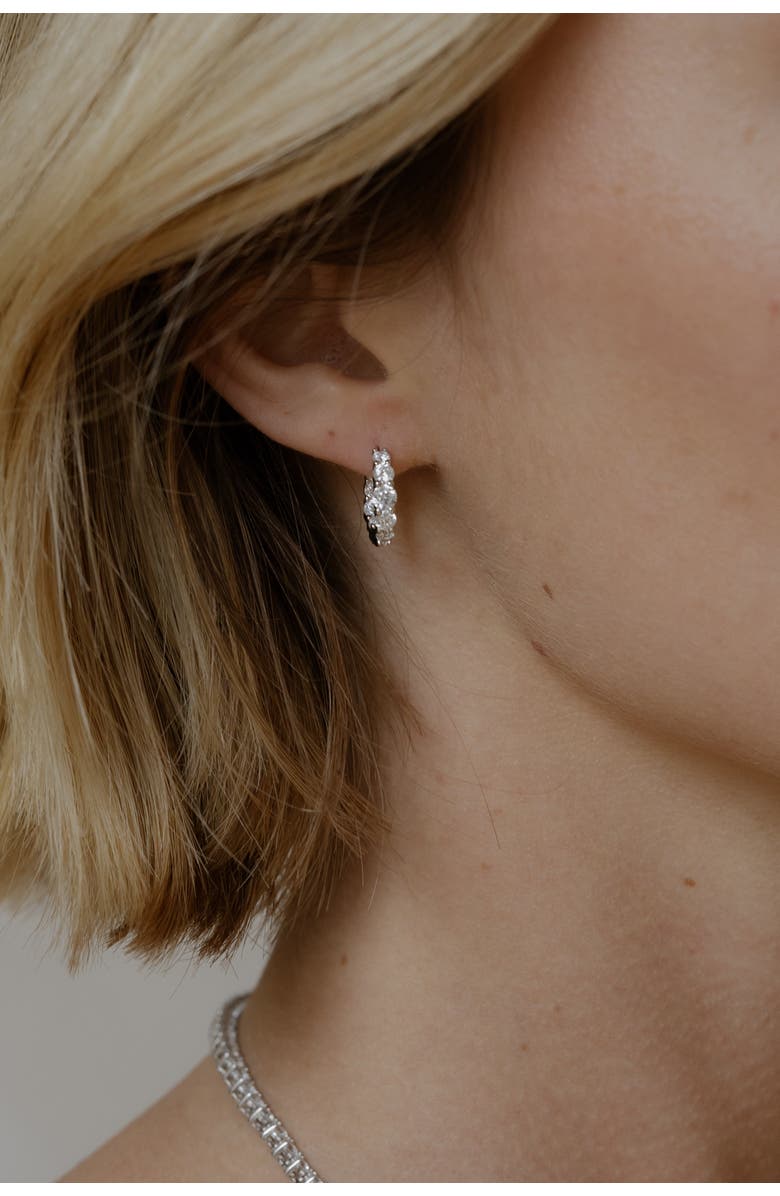 Untamed Petals Riviera Crystal Hoops, Alternate, color, Silver