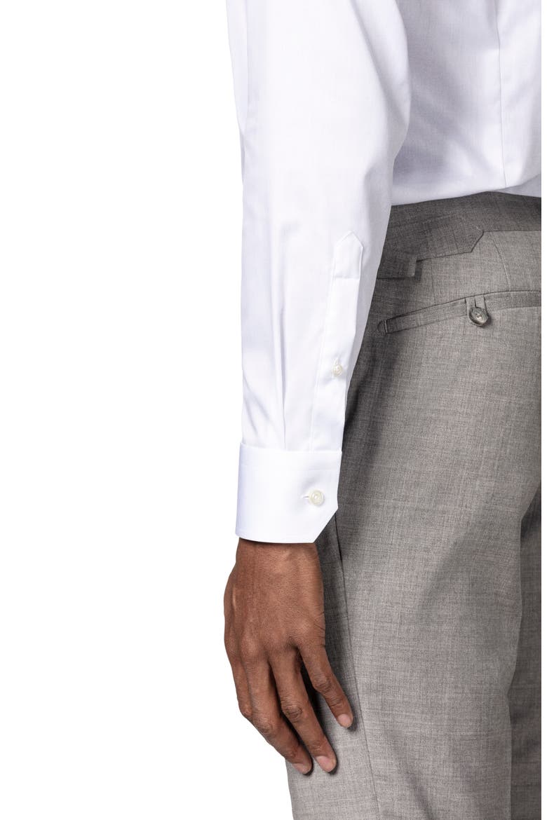 Slim Fit Solid Dress Shirt, Alternate, color, WHITE