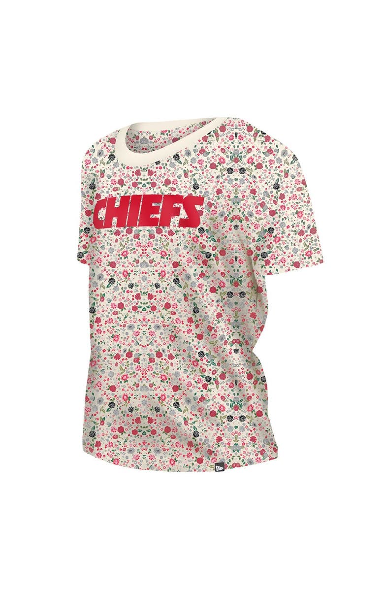 New Era Women's New Era Cream Kansas City Chiefs Glam Game Floral T-Shirt, Alternate, color, Cream