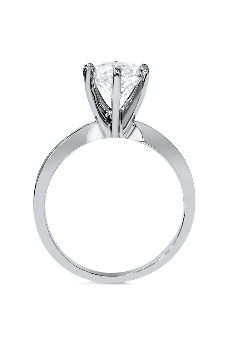 Bliss Diamond VVS 3ct Solitaire Moissanite Engagement Ring Round Brilliant 14k Gold, Alternate, color, 14K White Gold