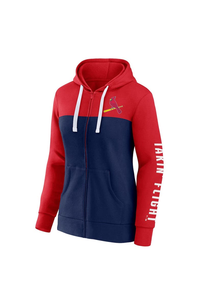 FANATICS Women's Fanatics Branded Red/Navy St. Louis Cardinals Take The Field Colorblocked Hoodie Full-Zip Jacket, Alternate, color, Red
