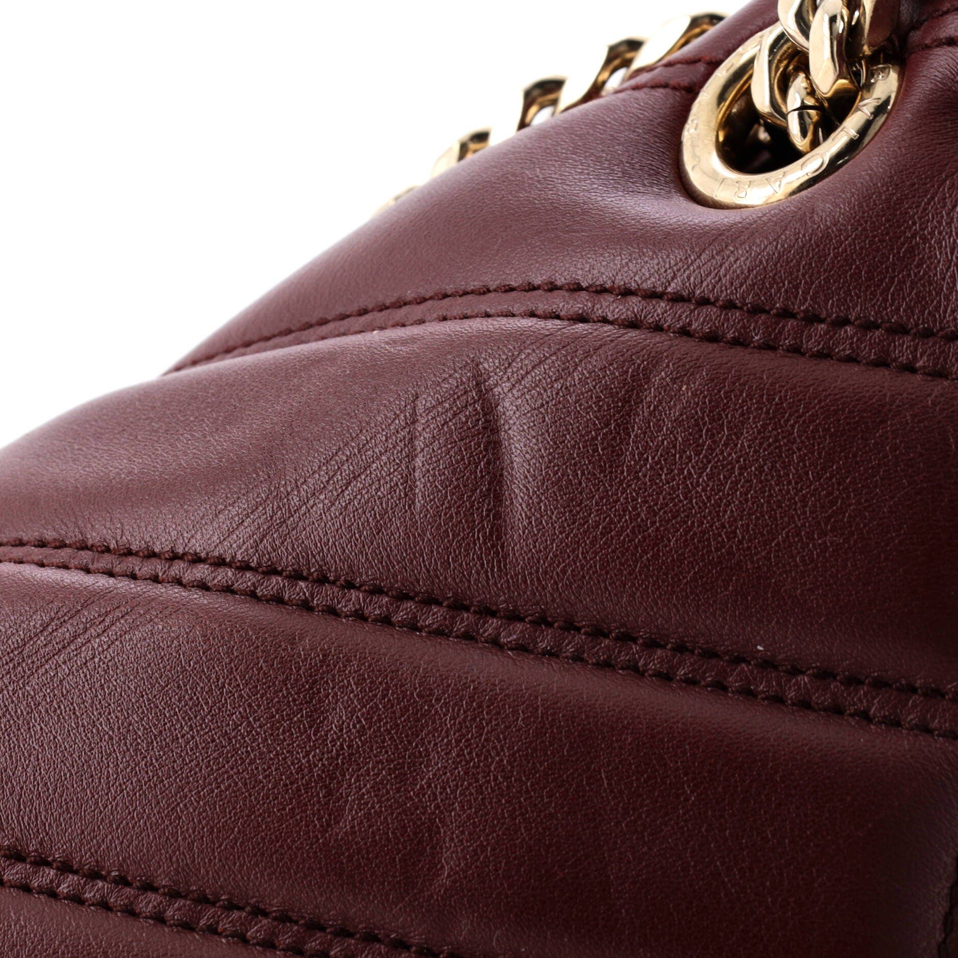 Serpenti Cabochon Shoulder Bag Diagonal Quilted Leather Small, Alternate, color, Red