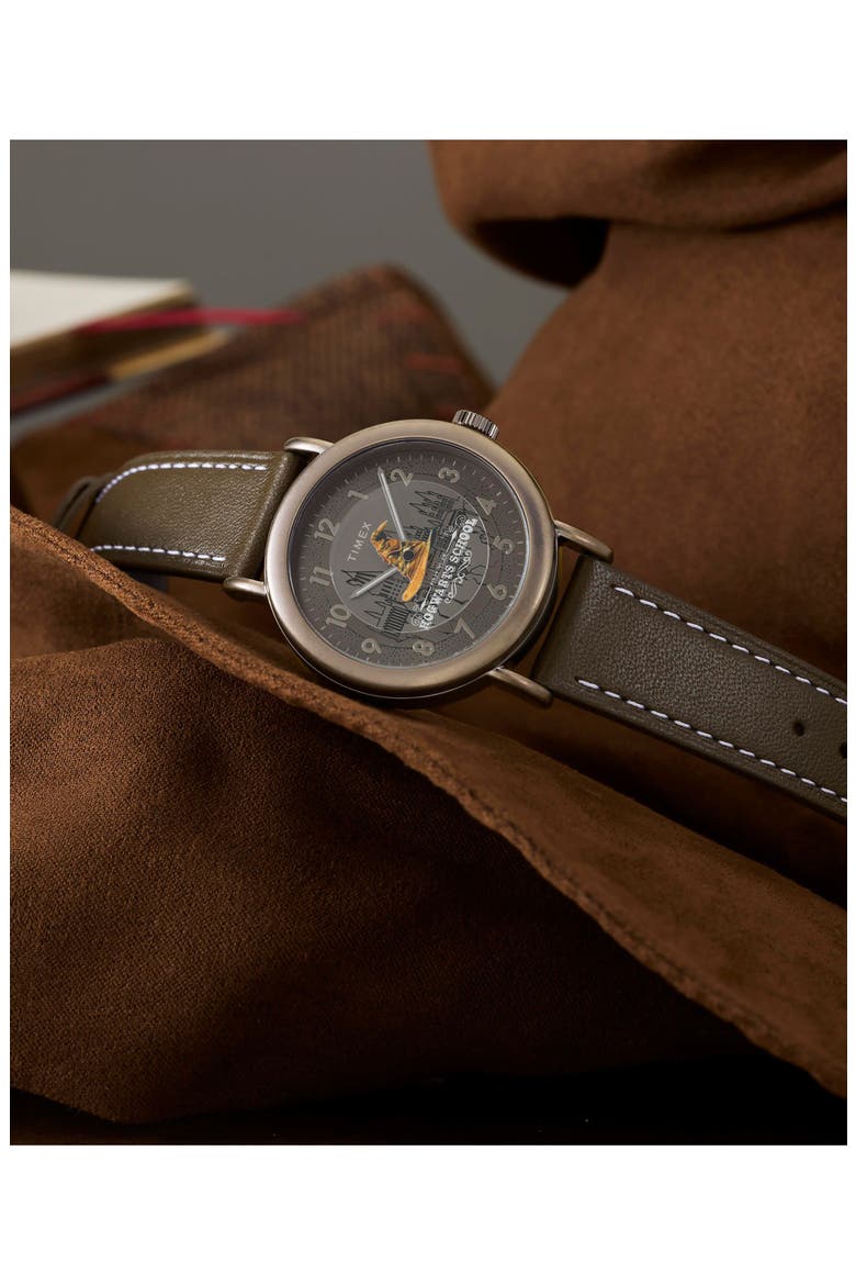 Harry Potter x Timex Weekender Sorting Hat 37mm Leather Strap Watch, Alternate, color, BRONZE-TONE