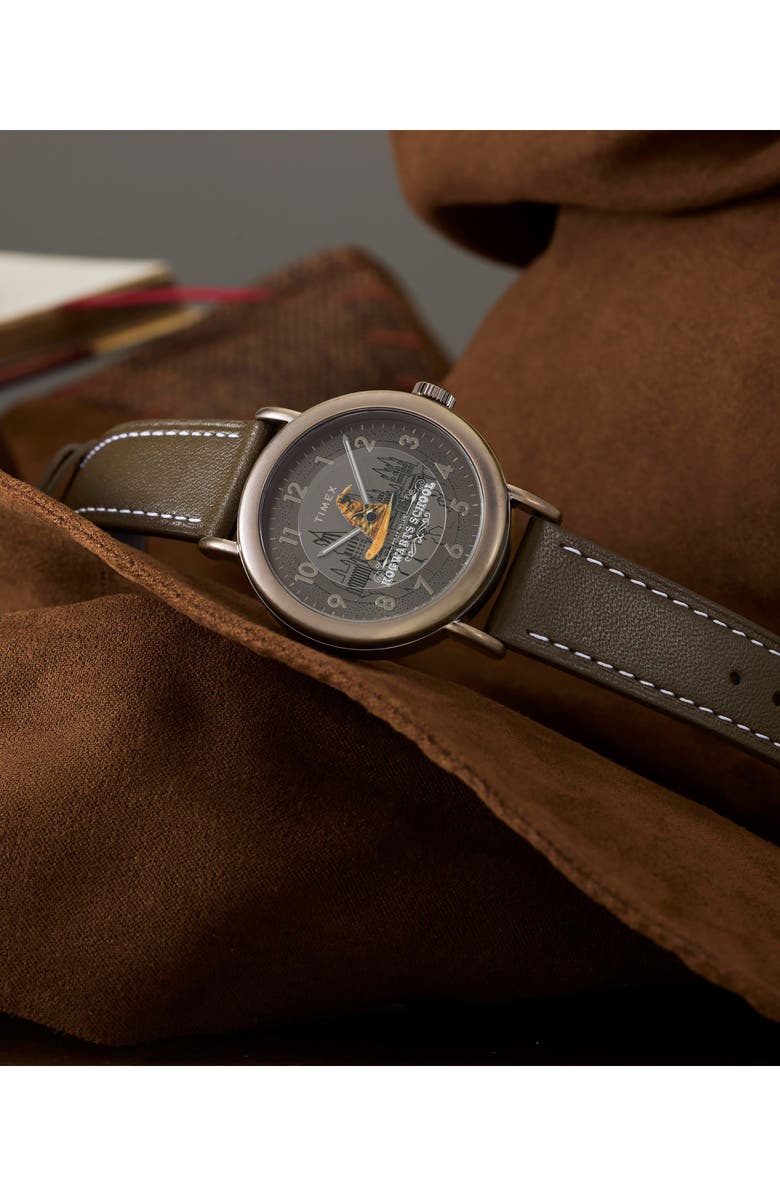 Timex<sup>®</sup> Harry Potter x Timex Weekender Sorting Hat 37mm Leather Strap Watch, Alternate, color, Bronze-Tone