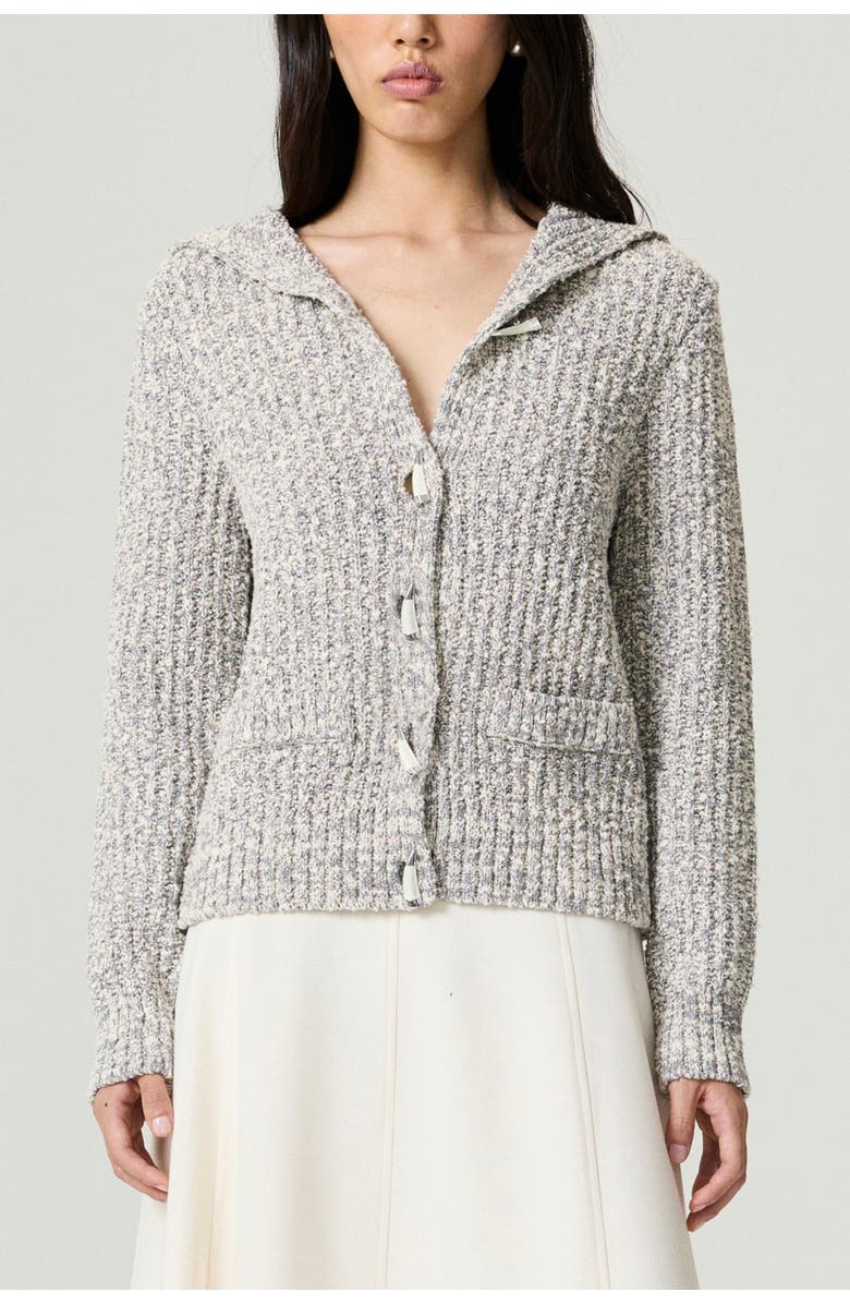 Nocturne Textured Knit Cardigan, Main, color, Grey