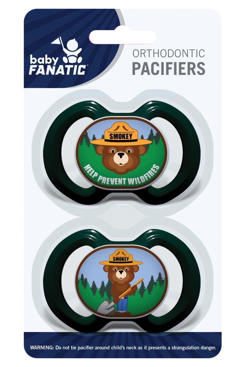 Smokey Bear Pacifier 2-Pack, Alternate, color, Multicolor