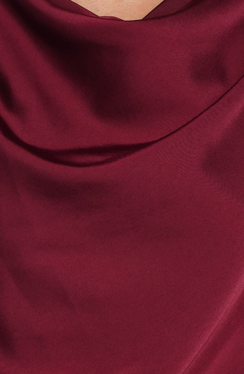 Petal & Pup Catherine Satin Crop Top & Maxi Skirt Set, Alternate, color, Burgundy