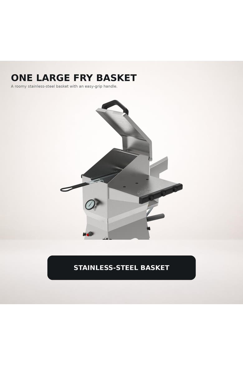 Propane Deep Fryer, Single Basket 57,000 BTU Outdoor Fryer, 3.44-Gal Oil Capacity, Alternate, color, Stainless Steel