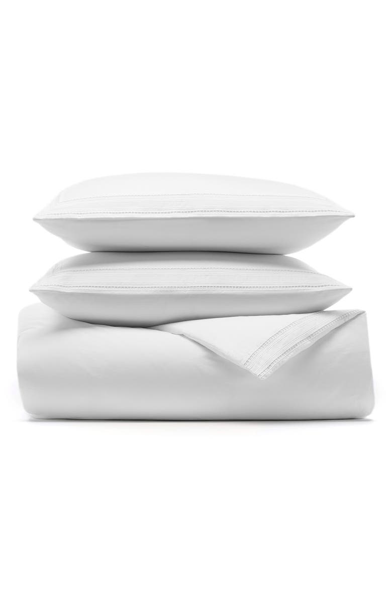 Boll & Branch Signature Ladder Stitch Duvet Cover & Shams Set, Main, color, White/ White