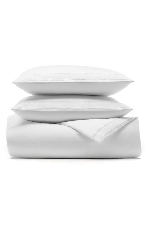 Boll & Branch Signature Ladder Stitch Duvet Cover & Shams Set In White/white