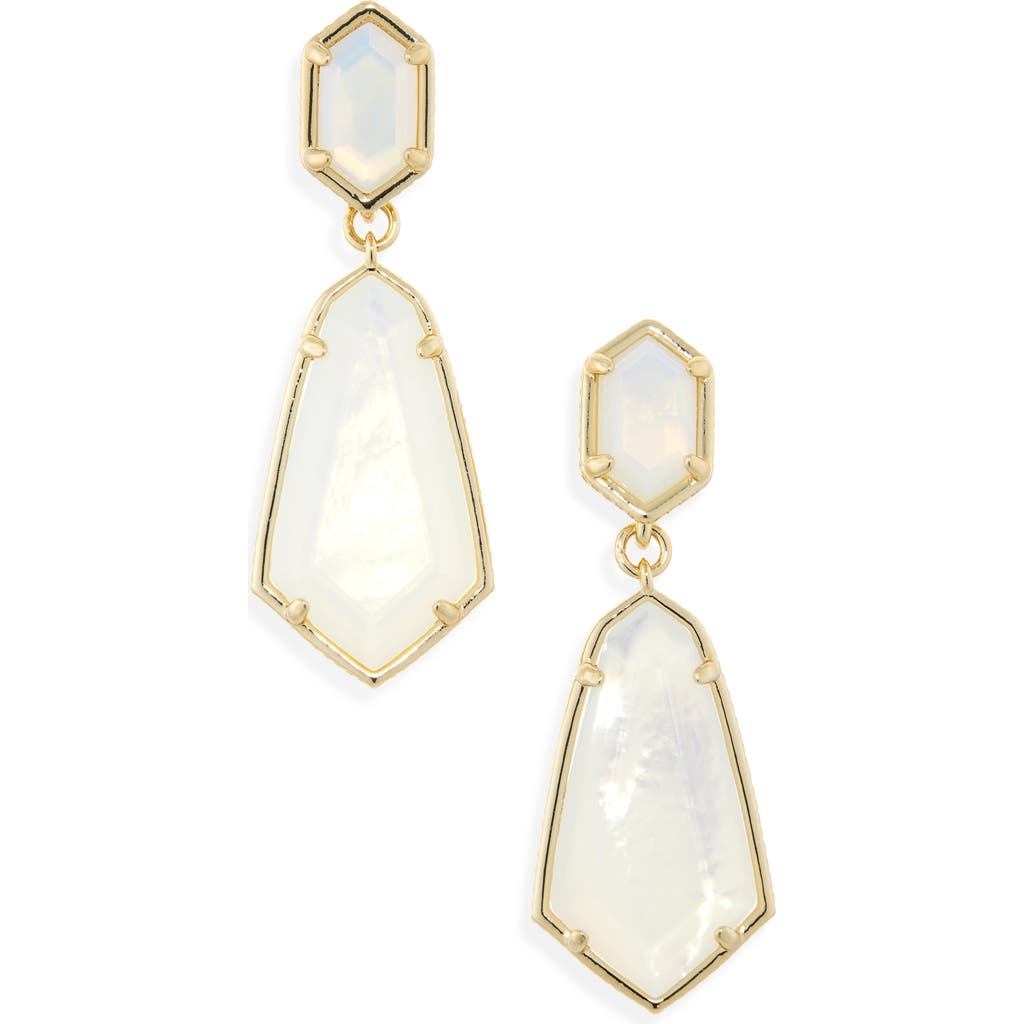 Kendra Scott 14k Gold-plated Hallie Convertible Drop Earrings In Gold Opalite Illusion