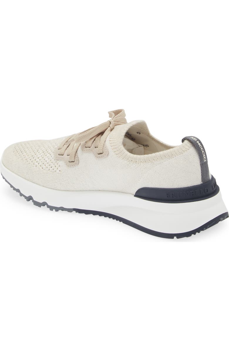 Brunello Cucinelli Mélange Knit Runner Sneaker, Alternate, color, Ivory