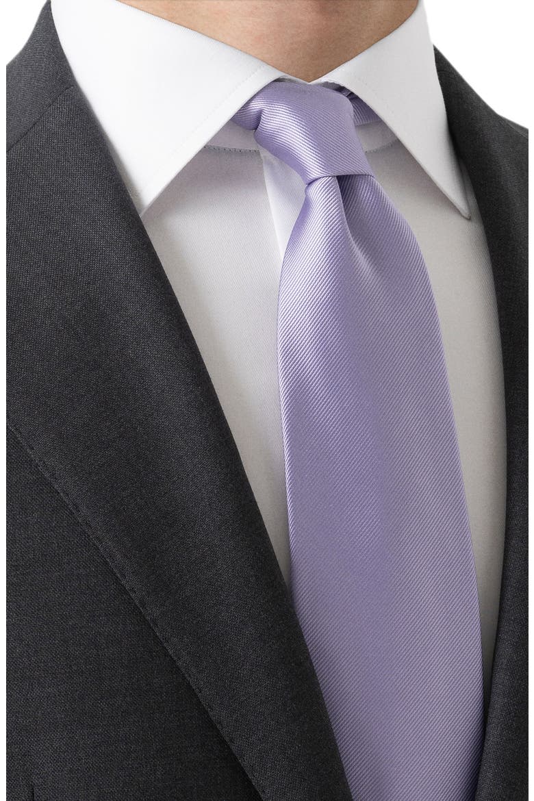 Light Purple Solid Silk Twill Tie, Alternate, color, LIGHT PURPLE