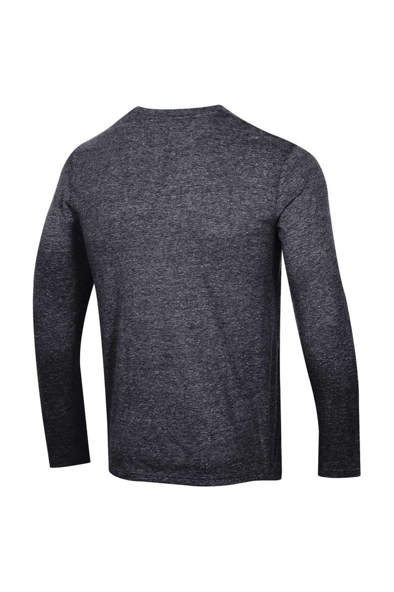 Men's Champion Heather Black Philadelphia Flyers Multi-Logo Tri-Blend Long Sleeve T-Shirt, Alternate, color, Heather Black
