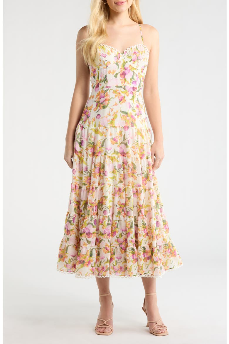 Lianna Tiered Maxi Sundress, Main, color, PINK MULTI FLORAL