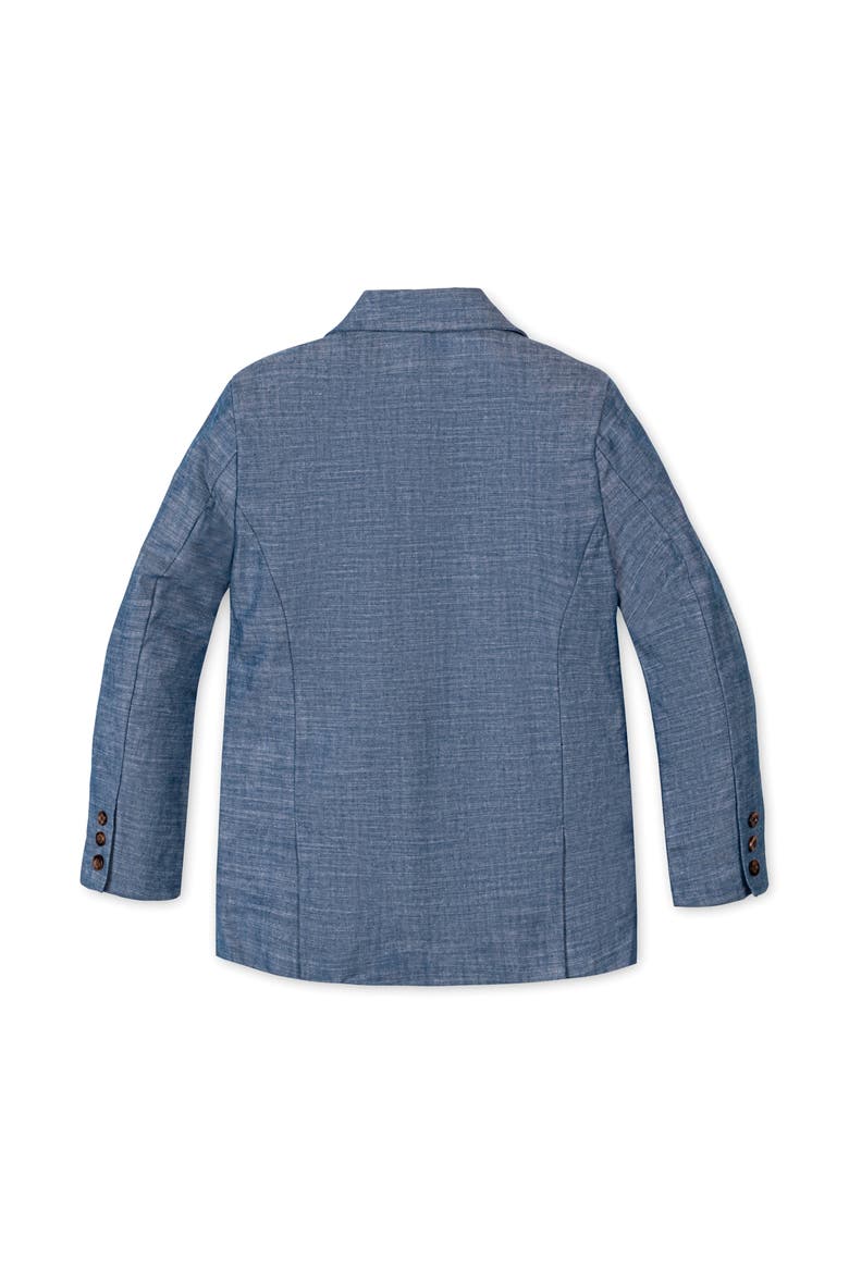 Kids' Classic Organic Chambray Suit Jacket, Alternate, color, Chambray with Logo Lining