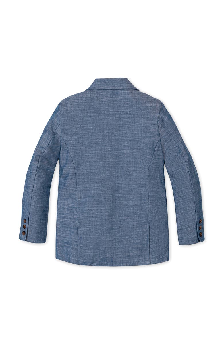 Hope & Henry Kids' Classic Organic Chambray Suit Jacket, Alternate, color, Chambray With Logo Lining