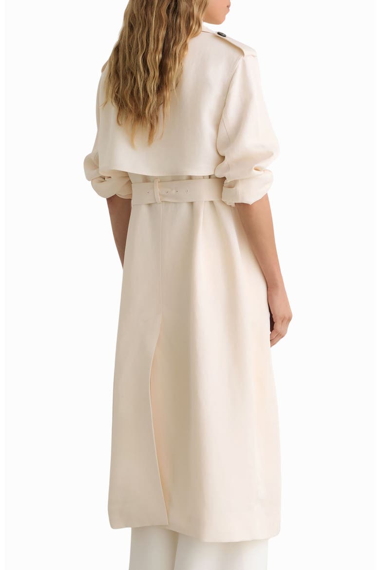 Charli Linen Blend Trench Coat, Alternate, color, WHITE