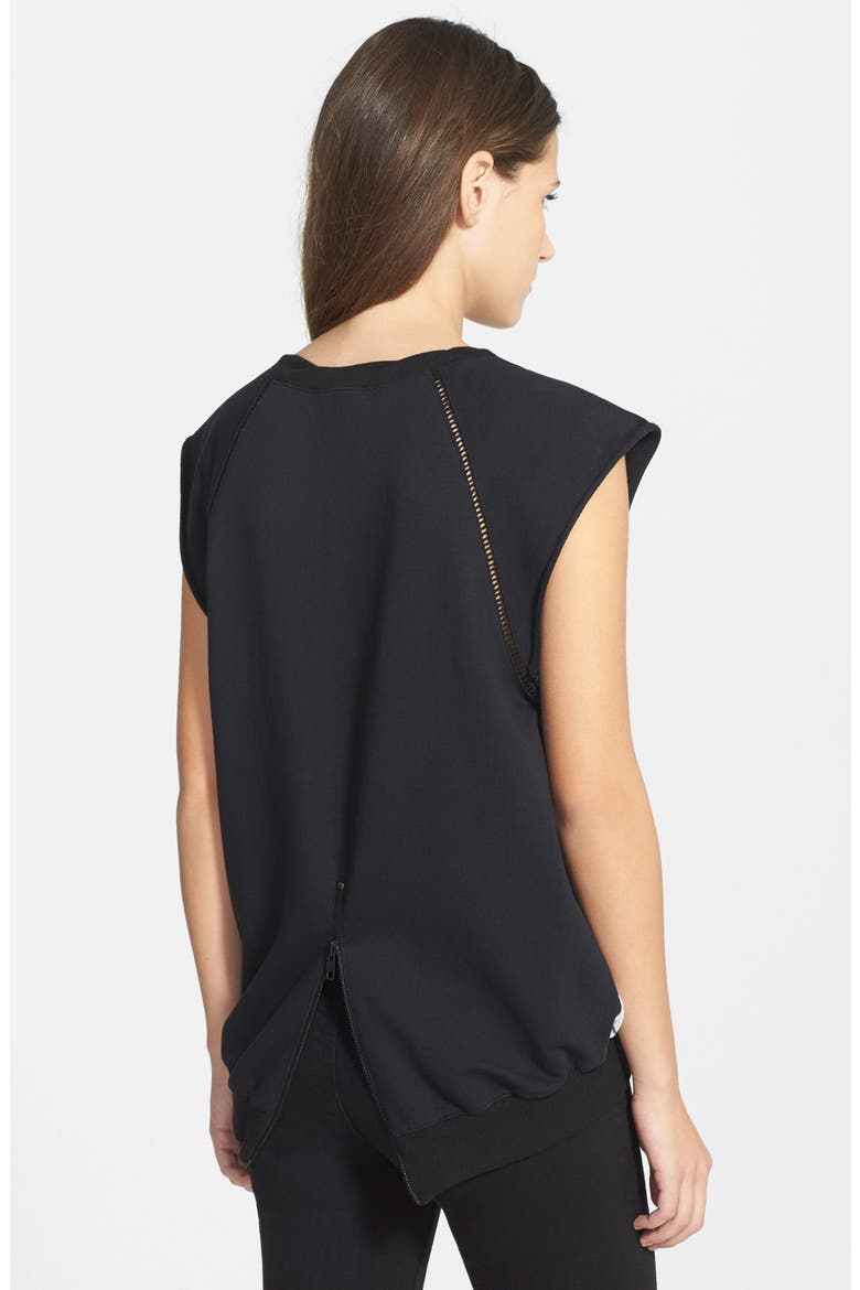Back Zip Raglan Top, Alternate, color, BLACK