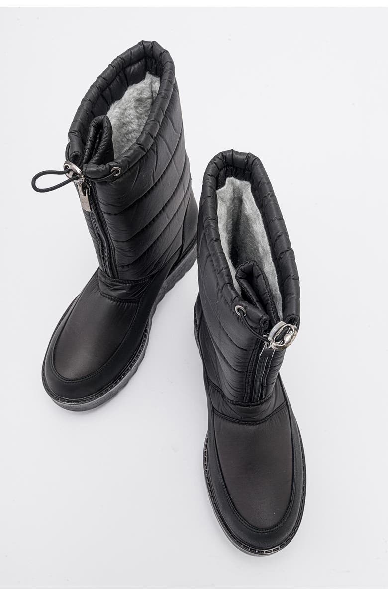 Prologue Shoes Vay Zip Snow Boot, Alternate, color, Black Faux Leather