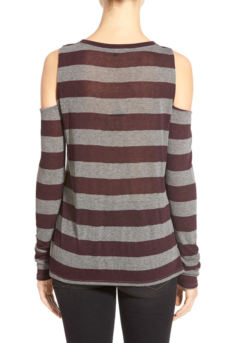 Matty M Cold Shoulder Tee, Alternate, color, PORT/ CHARCOAL